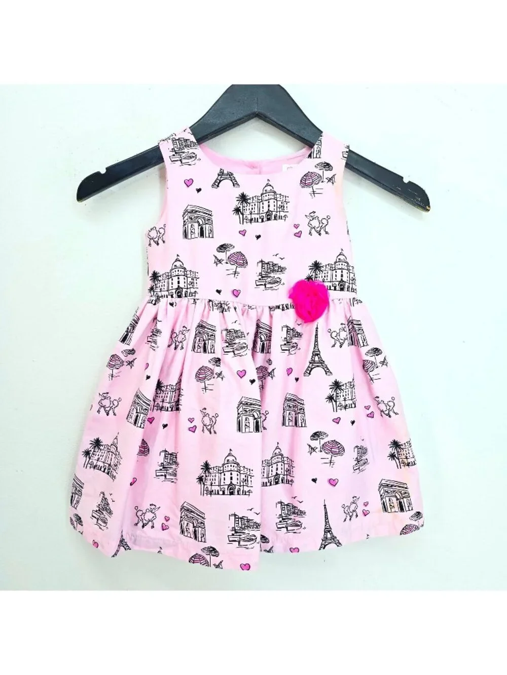 The Children's PLace Pink Paris Eiffel Sleeveless Party Dress Baby Size 2T